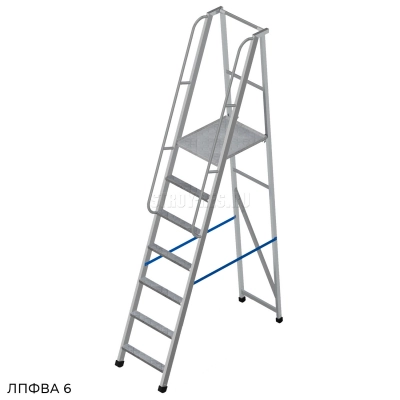 Лестница-платформа фиксированной высоты с широкими ступенями ЛПФВА Н=2,0-6