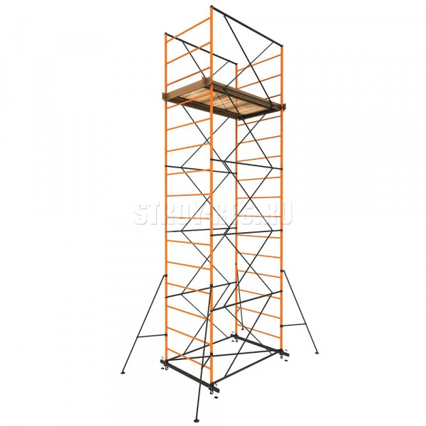 Вышка-тура ВЕКТОР с балкой базы и винтовыми опорами-1.6 (1,2х2,0x1.6)